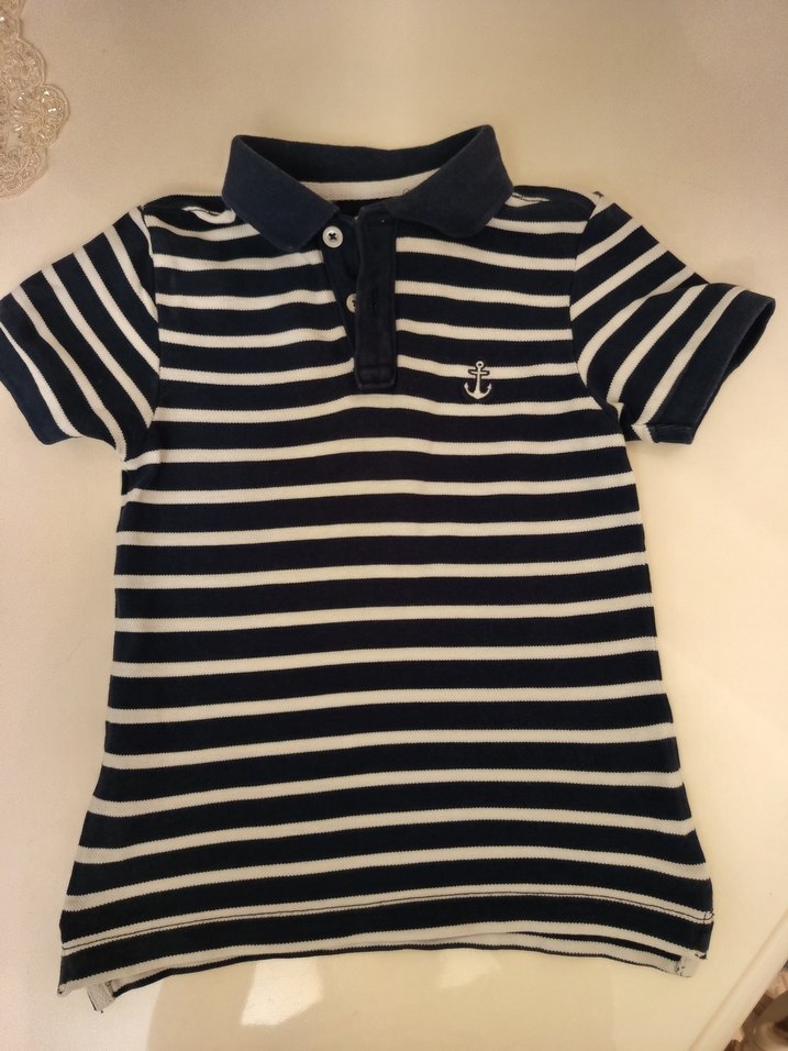 Erkek Çocuk Çizgili Polo Yaka Tişört - Görsel 5