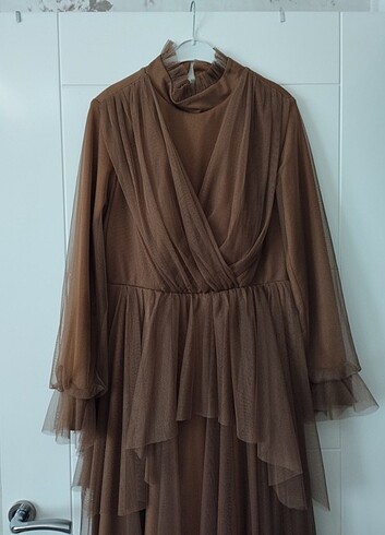 xl Beden camel Renk Bayan abiye