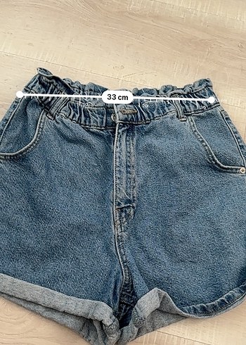m Beden mavi Renk Kadın Mavi Bol Kesim Mini Kot Şort
