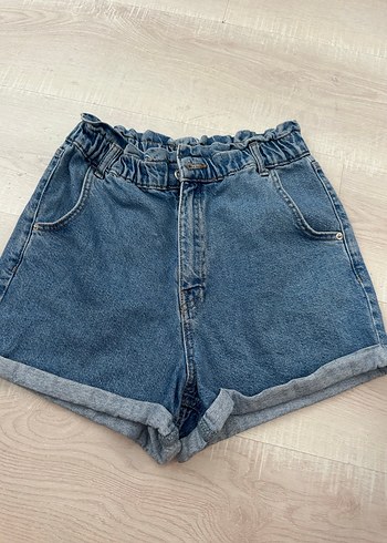 Defacto Kadın Mavi Bol Kesim Mini Kot Şort