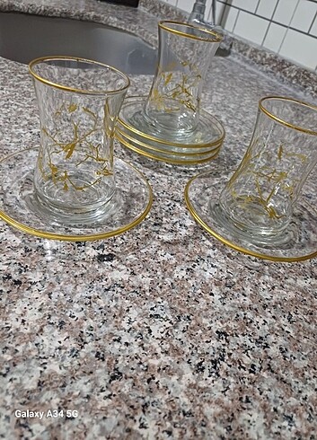 Gold detaylı çay takımı
