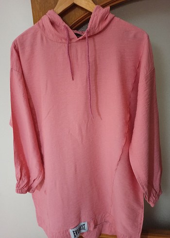 Diğer Pembe Keten Uzun Kollu Rahat Kesim sweatshirt