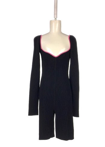 The Latest Thing V Yaka Siyah Triko Tulum - Görsel 2