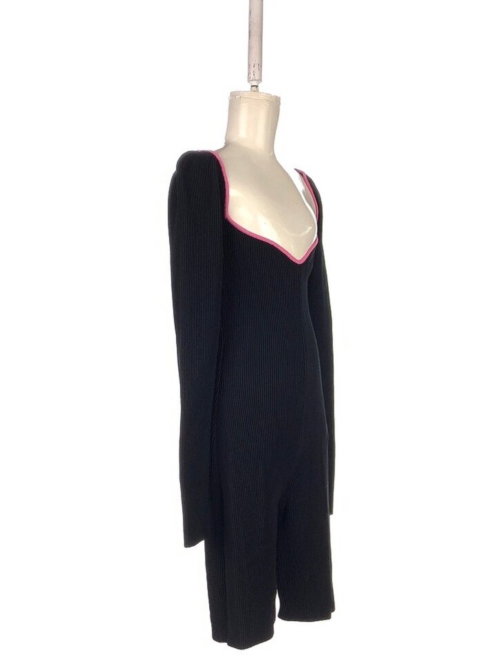 The Latest Thing V Yaka Siyah Triko Tulum - Görsel 3