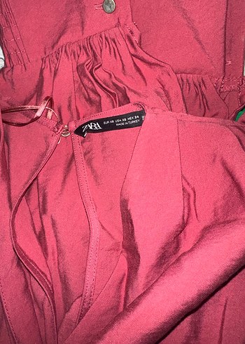 Zara Pembe Kemerli Midi Keten Tulum - Görsel 5