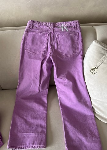 Mor Düğmeli Normal Boy çocuk Kot Pantolon