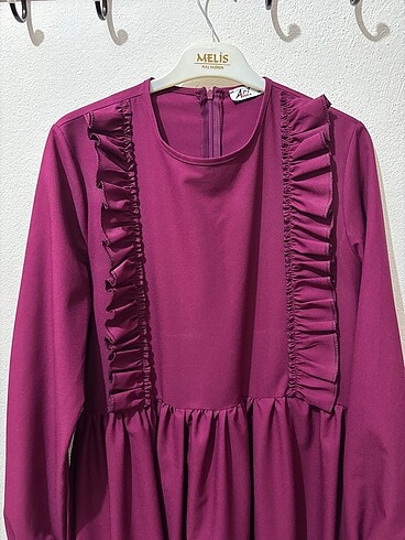 Fuşya Fırfırlı Elbise - Görsel 2