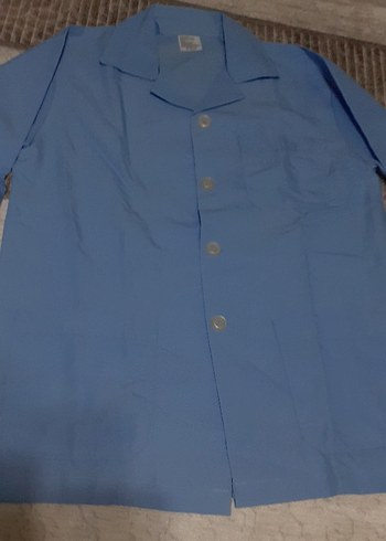 Mavi Kollu Düğmeli Erkek pijama takımları - Görsel 2