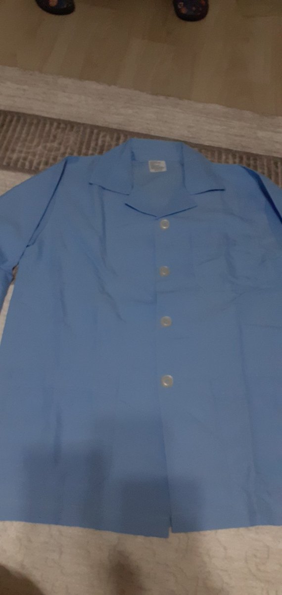 Mavi Kollu Düğmeli Erkek pijama takımları - Görsel 5