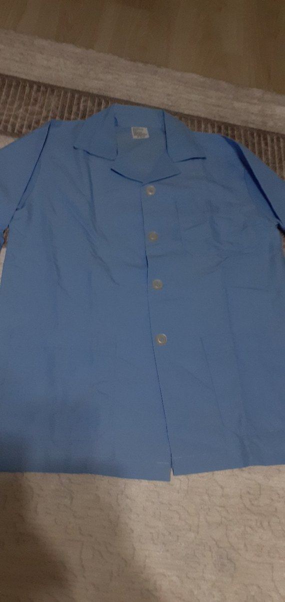 Mavi Kollu Düğmeli Erkek pijama takımları - Görsel 2