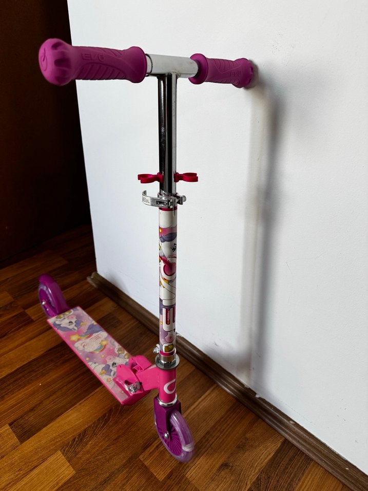 Renkli Pembe Çocuk Scooterı - Görsel 5