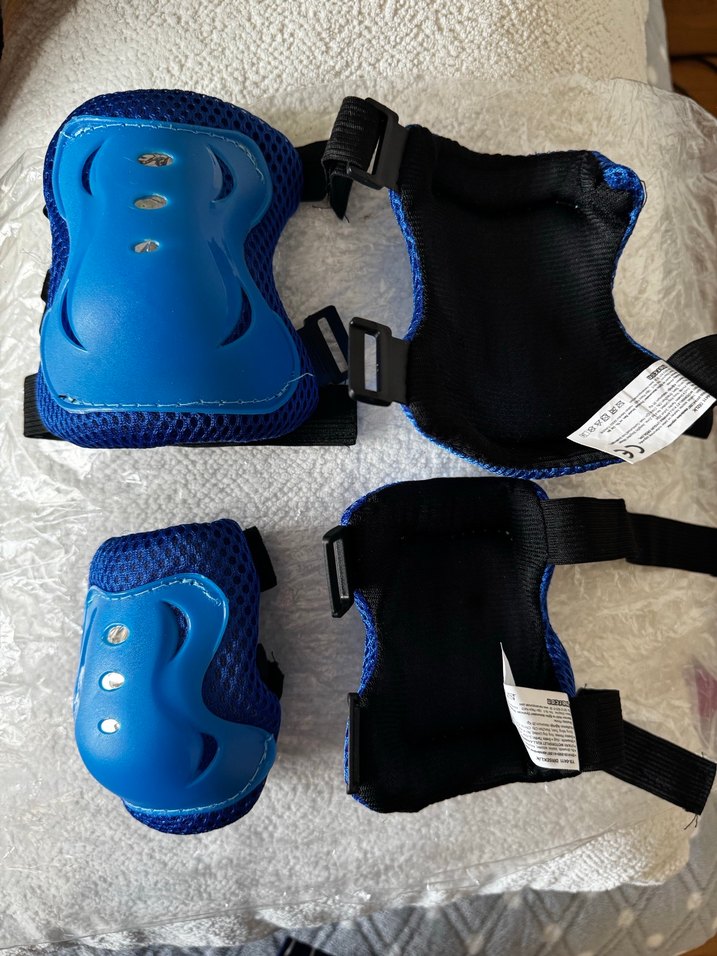 Mavi Biker Dizlik ve Dirseklik Seti Velcro Çocuk - Görsel 4