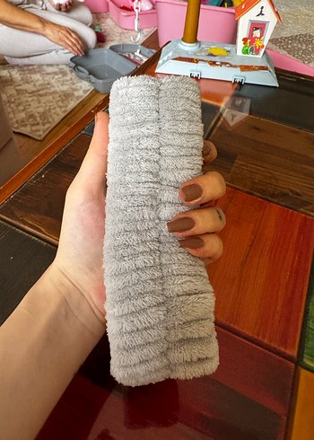 Gri Kadın Elastik Polar Saç Bandı - Görsel 5