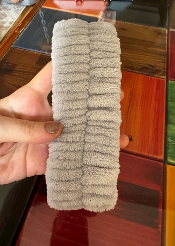 Gri Kadın Elastik Polar Saç Bandı - Görsel 3