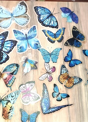 20 li kelebek sticker set 