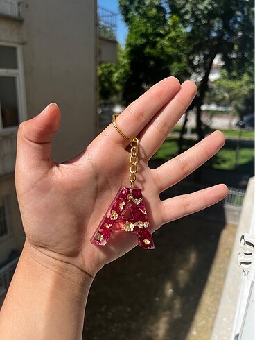 Güllü harf anahtarlık