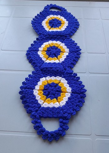 Renkli Nakışlı Mavi Banyo Paspası - Görsel 2