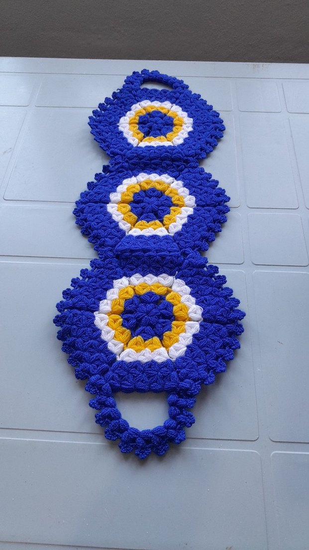 Renkli Nakışlı Mavi Banyo Paspası - Görsel 2