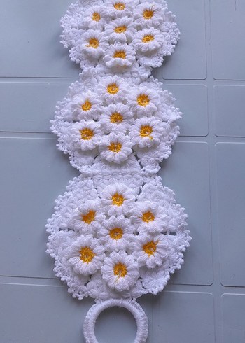 Çiçek Desenli Beyaz Banyo Paspası - Görsel 2