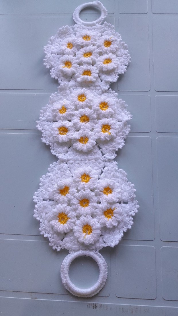 Çiçek Desenli Beyaz Banyo Paspası - Görsel 2