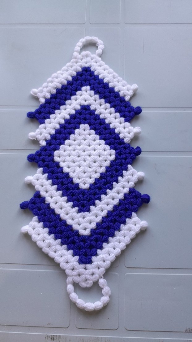 Mavi Beyaz Kare Banyo lifi - Görsel 2