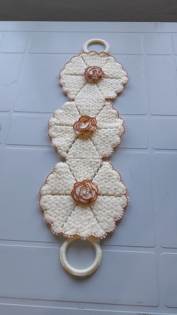 Çiçek Detaylı El Örgüsü banyo lifi - Görsel 2