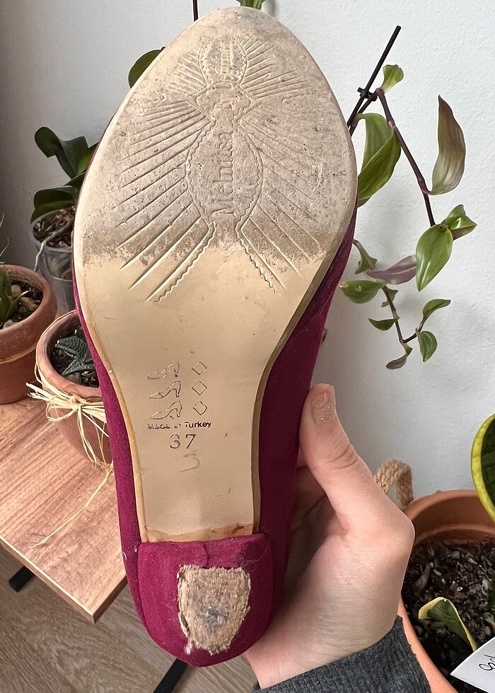 Süet, 37 numara ,platform topuk, vişne rengi(mor) ,topuklu ayakk - Görsel 4