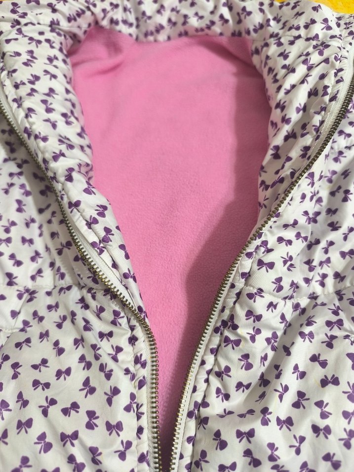 Kız Çocuk Renkli Desenli Fermuarlı Mont - Görsel 2