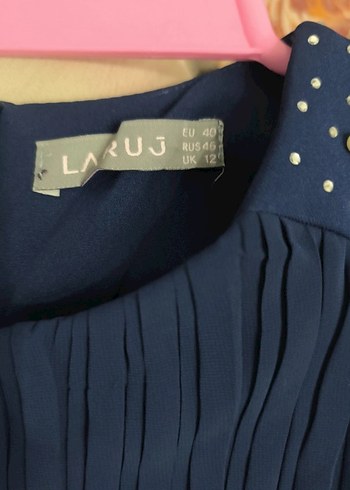 Lacivert Piliseli Uzun Kollu Uzun Elbise - Görsel 2