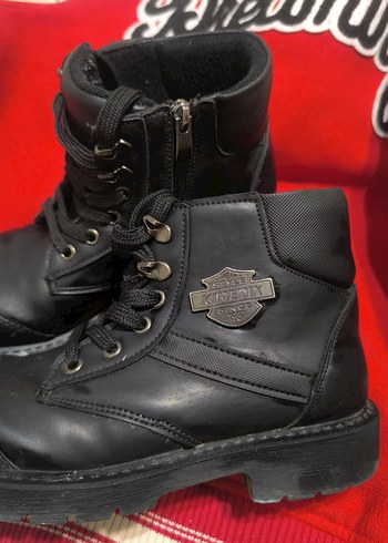 kinetix Erkek Çocuk Siyah Bağcıklı Biker Bot - Görsel 2