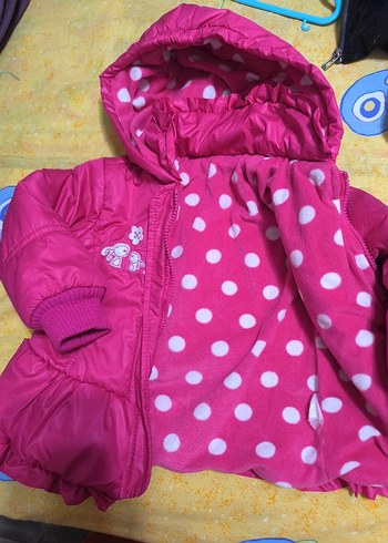 Kız Çocuk Pembe Nakışlı Fermuarlı Mont - Görsel 2