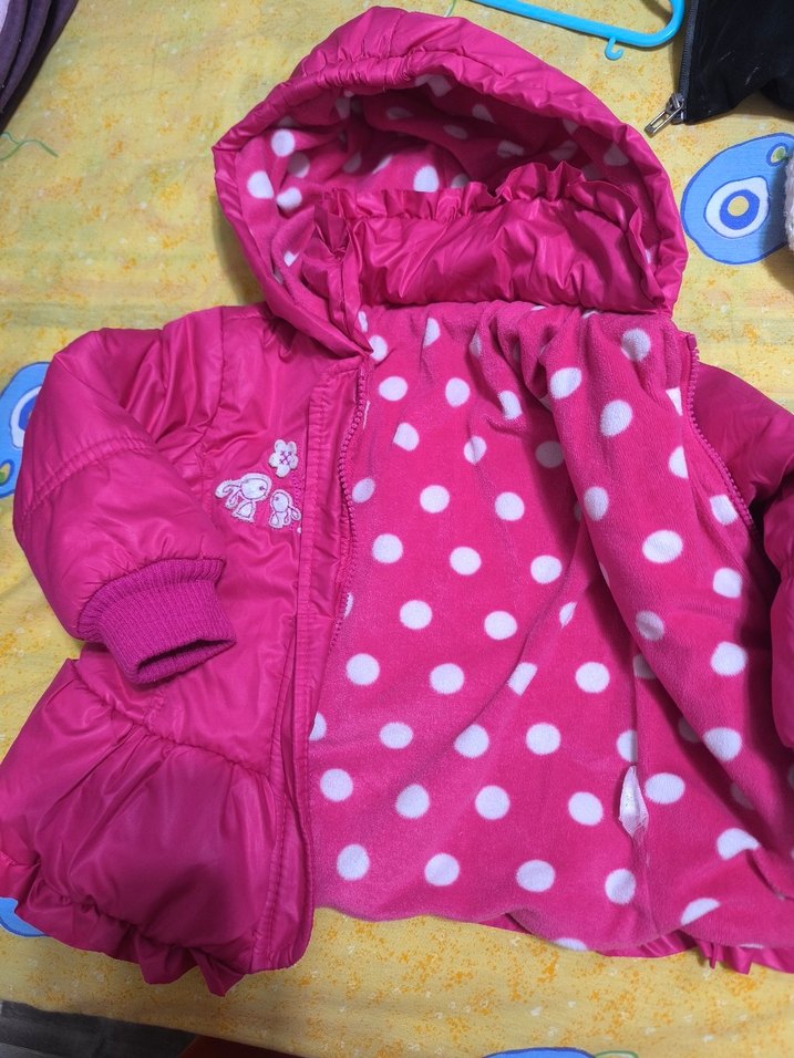 Kız Çocuk Pembe Nakışlı Fermuarlı Mont - Görsel 2