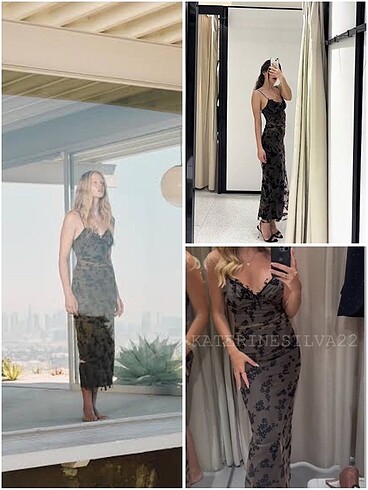 ZARA DEVORE KOMBİN MIDI ELBİSE