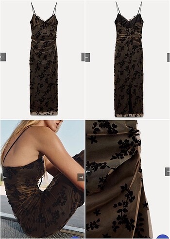 Zara ZARA DEVORE KOMBİN MIDI ELBİSE