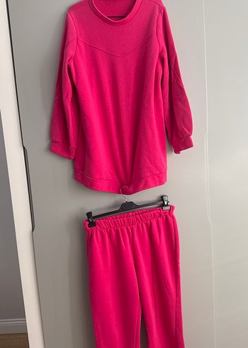 Kız Çocuk Pembe Bol Kesim Eşofman Takımı - Görsel 5