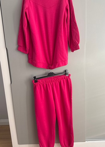 Kız Çocuk Pembe Bol Kesim Eşofman Takımı - Görsel 6