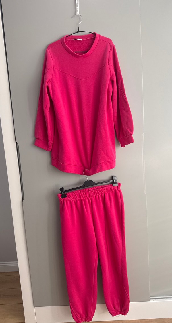 Kız Çocuk Pembe Bol Kesim Eşofman Takımı - Görsel 5