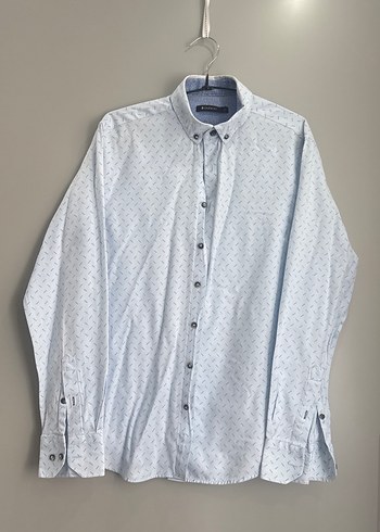 Düğmeli Beyaz Uzun Kollu Erkek Gömlek - Görsel 3