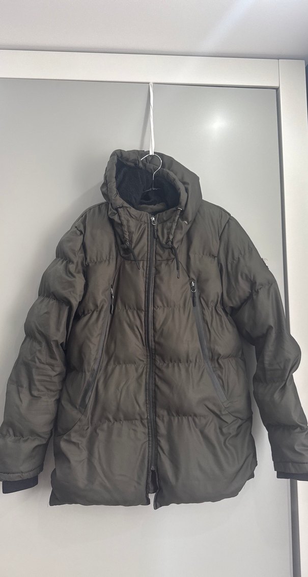 Gri Kadın Fermuarlı Kışlık Mont - Görsel 4