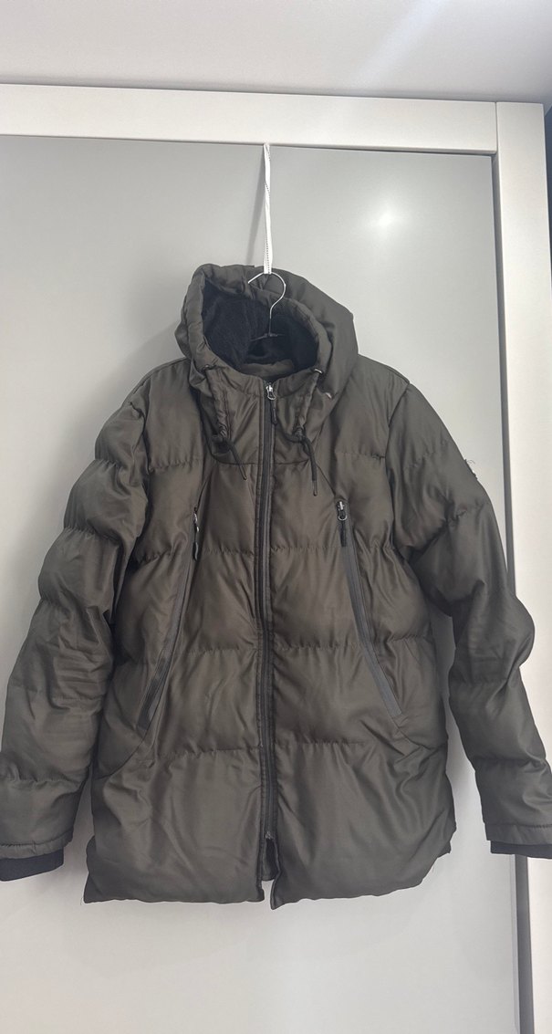 Gri Kadın Fermuarlı Kışlık Mont - Görsel 3