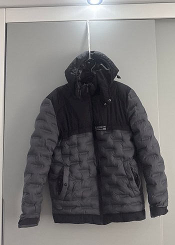 Gri Erkek Fermuarlı Yüksek Yakalı Mont - Görsel 3