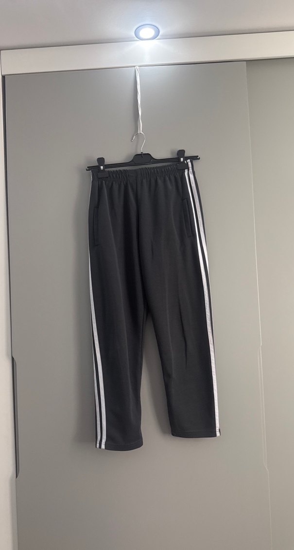 Gri Bel Bantlı Rahat Erkek Eşofman Altı - Görsel 4