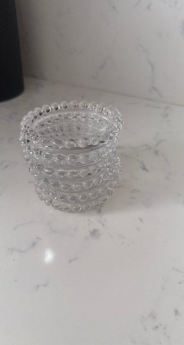 Boncuk Detaylı Şeffaf Cam Altlık - Görsel 4