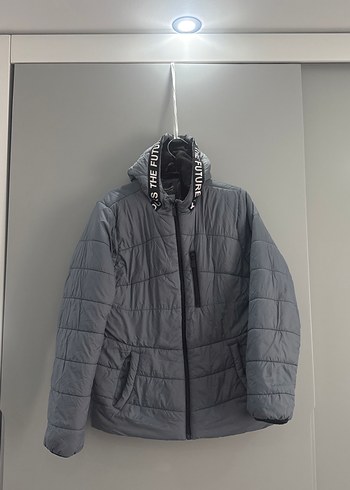 Gri Fermuarlı erkek çoçuk  Kışlık Mont - Görsel 4