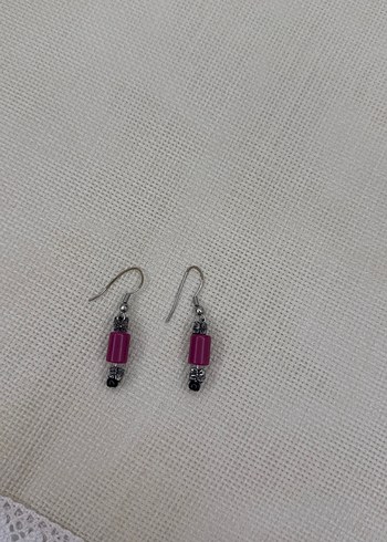 Pembe Boncuklu Mini Bohem Küpe