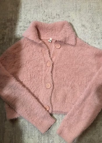 düğmeli pembe hırka - Görsel 2