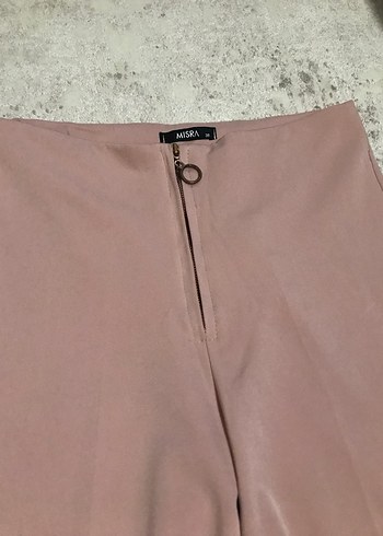 Pembe Midi Kadın Kumaş Pantolon - Görsel 2