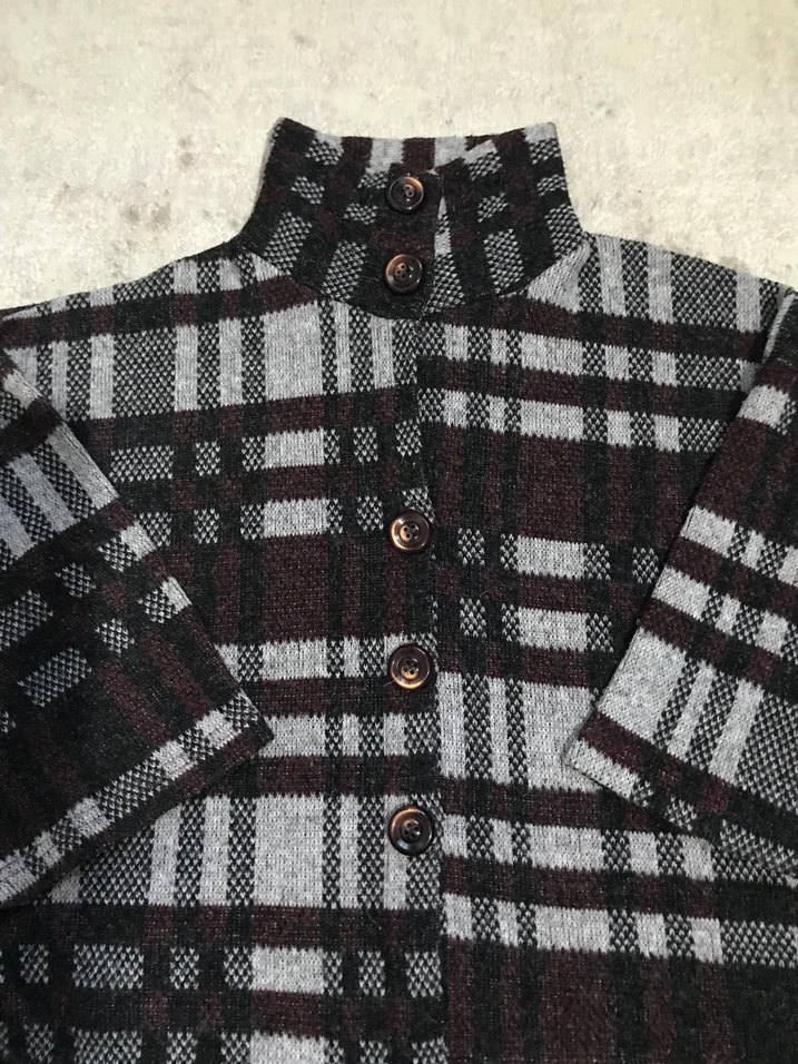 Düğmeli Gri Midi Kaban - Görsel 3