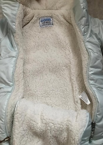 Beyaz Peluş Detaylı Erkek Bebek Kar Tulumu - Görsel 4