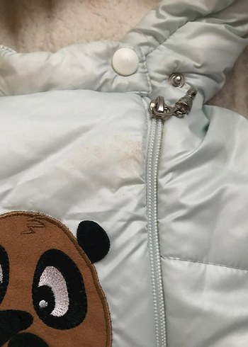 Beyaz Peluş Detaylı Erkek Bebek Kar Tulumu - Görsel 5